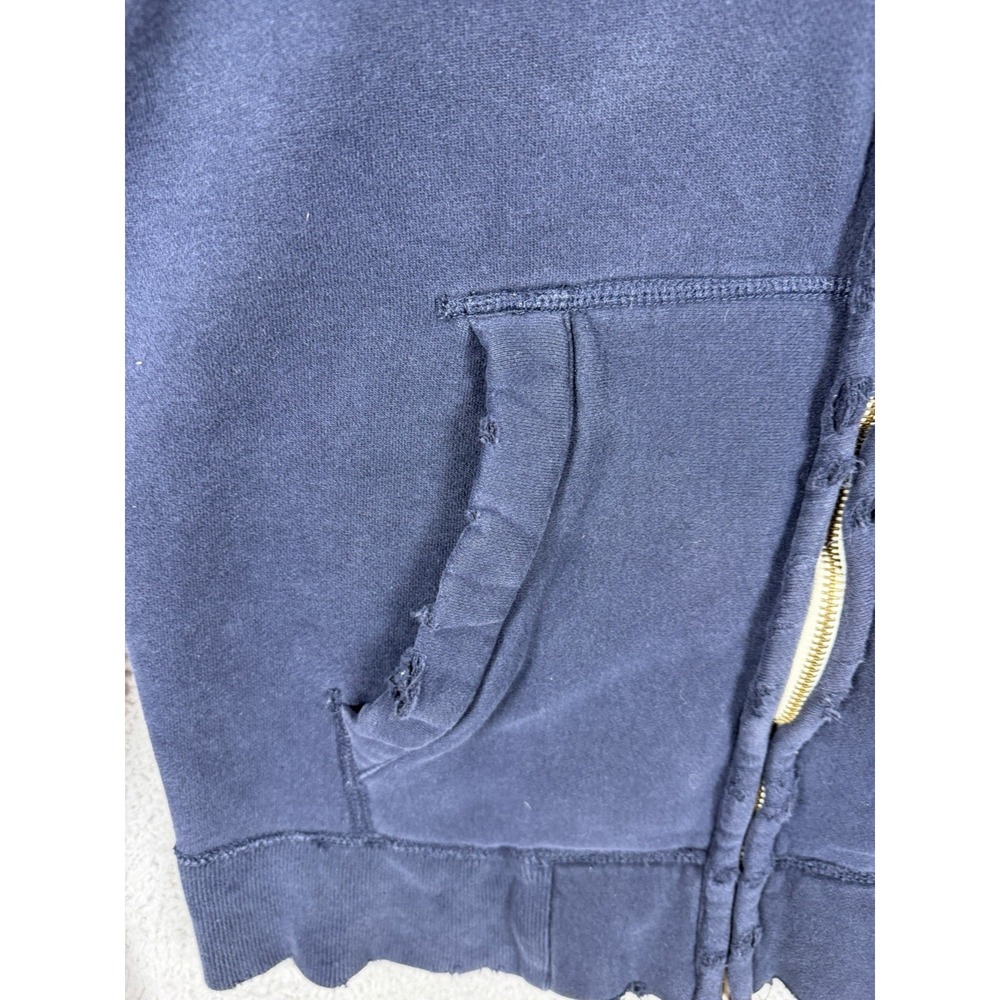 Hollister Hoodie Mens Size L‎ Blue Full Zip Longboards Calif Logo Y2K Distressed - Picture 4 of 14